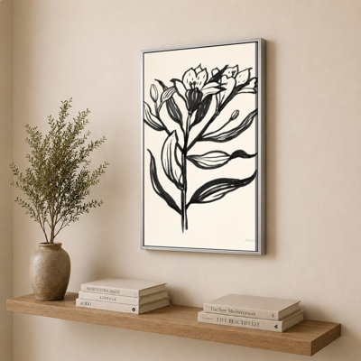 «Ink Flower I Cream» par Sara Zieve Miller - Impression sur toile