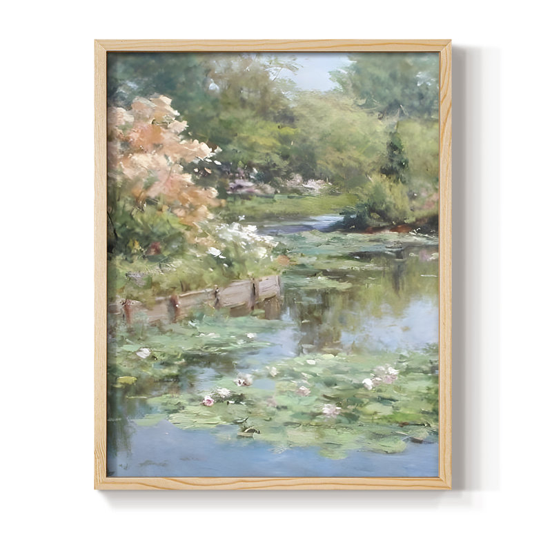 «Vintage Landscape XCV III», reproduction encadrée - bois massif, Naturel, H 21 po x l 17 po