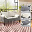Causeuse rembourrée en tissu de chenille souple de 48,75 po de largeur avec accoudoirs rembourrés-1709994145
