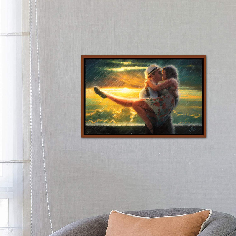 «Romance in the Rain» par Christopher Clark, reproduction d'art, H 18 po x l 26 po x P 1,5 po