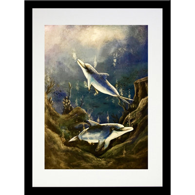 «Dolphin Play Time» par Ed Capeau - peinture sur toile