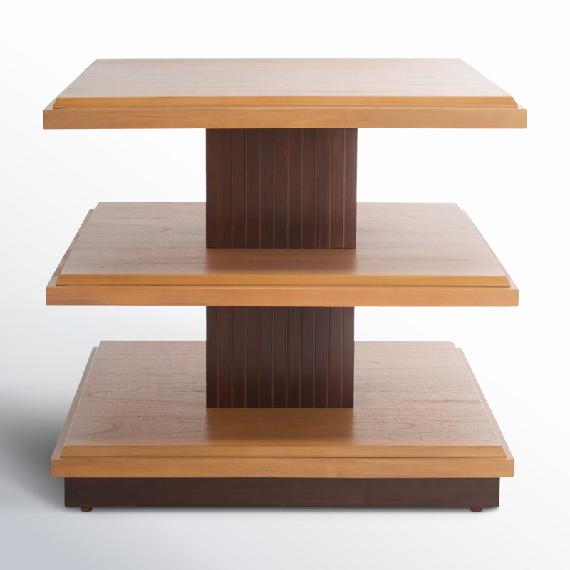 Paddy Solid Wood End Table, Walnut/Natural