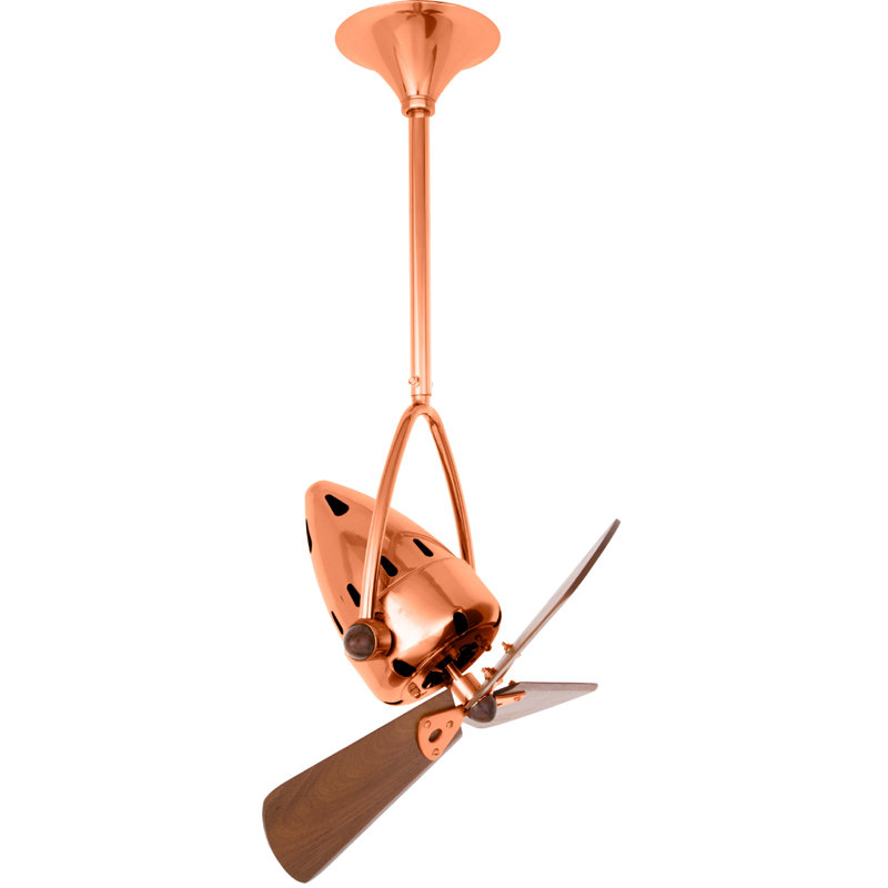 16" Jarold Directional 3 - Blade Ceiling Fan with Wall Control, Brushed Copper