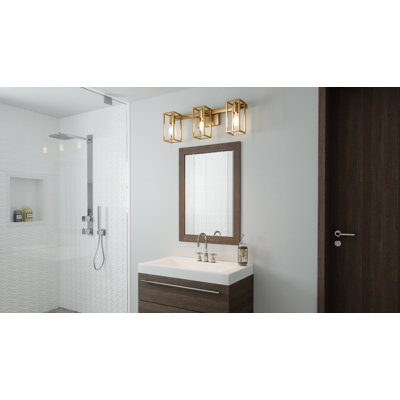Éclairage pour salle de bain 3 lumières à intensité variable en laiton