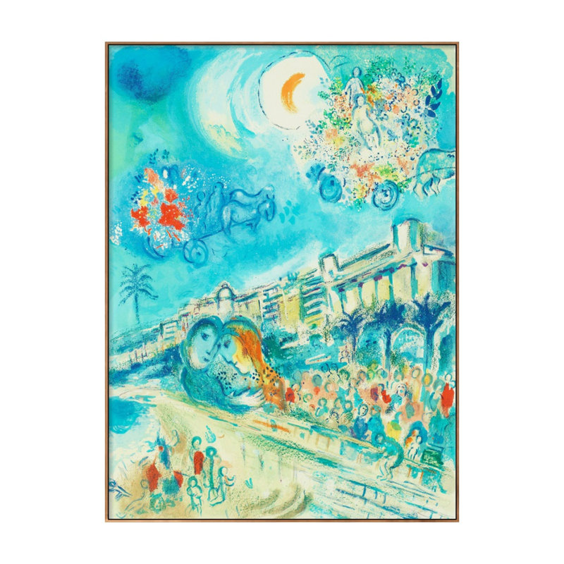 Impression sur toile encadrée, "Bataille de fleurs" par Marc Chagall, art mural pour salon, décorations pour bureau à domicile