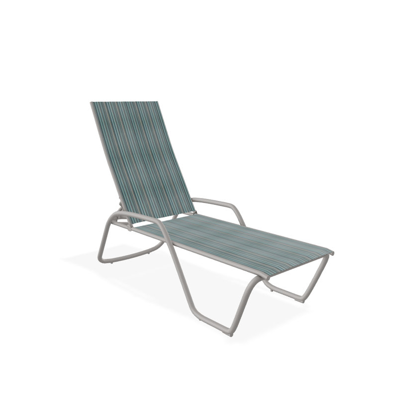 Outdoor Rust-Resistant Metal Chaise Lounge, Textured Warm Gray, Vinyard