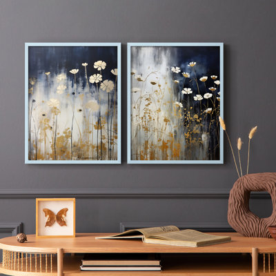 FLORAL Series CCCCXCV - reproduction encadrée de qualité supérieure - prête à être accrochée - aucun clou requis - aucun clou requis