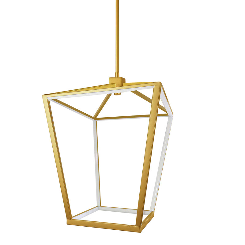 Lustre carré à 12 lumières Wampsville, Laiton vieilli