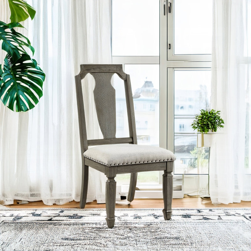 2 chaises d'appoint, décor de salle à manger, motif chêne vieilli, siège rembourré en lin beige, hauteur du siège, coussin, 2 sièges, apparence, profondeur, épaisseur