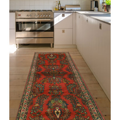 One-of-a-Kind 3'4" X 9'11" New Age Runner Wool Area Rug in