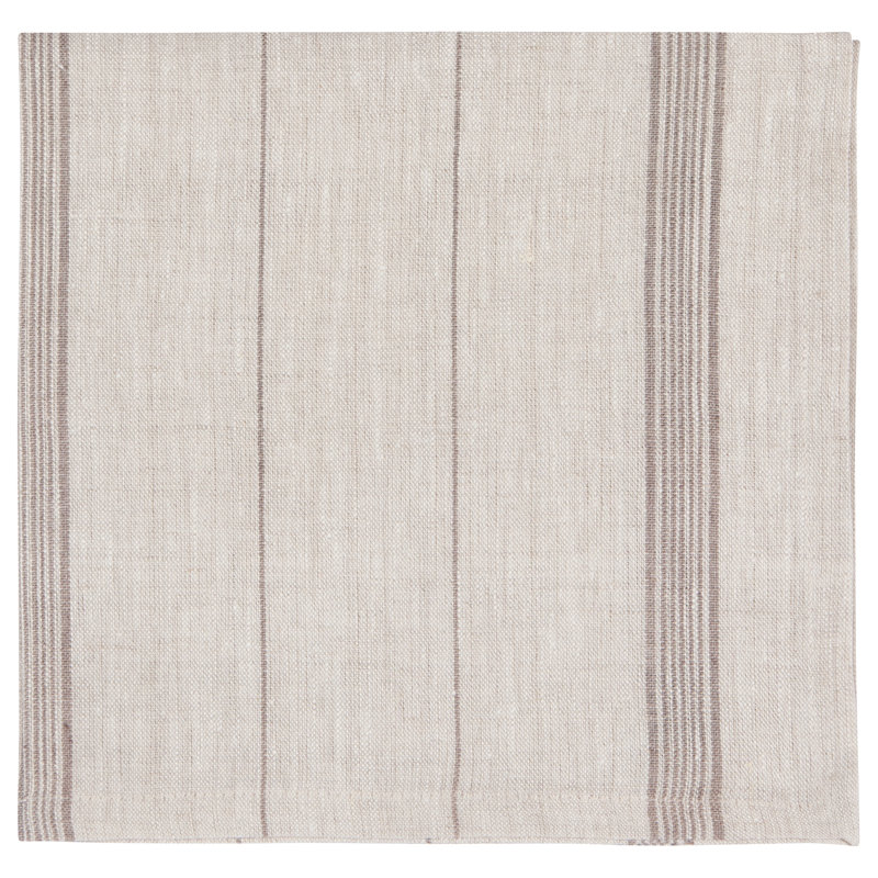 Ensemble de 4 serviettes en lin maison, Beige