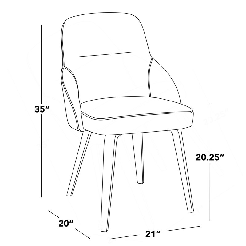Chaise en bois blanchi et similicuir blanc - ensemble de 2, Blanc, Blanc, Blanchies