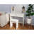 One Drawer Dresser Vanity Table With Adjustable Mirror, Storage For Makeup Items, Matching Stool, Compact Size, Ancient White Finish, Particle Board + , 66.14 Lb Weight Mirror Drawer, Spacious