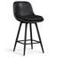 Tabouret de bar 26 po à hauteur de comptoir avec coussin double épaisseur, structure en métal et repose-pieds, tabouret de comptoir pour îlot de cuisine en similicuir-78292065-78292071