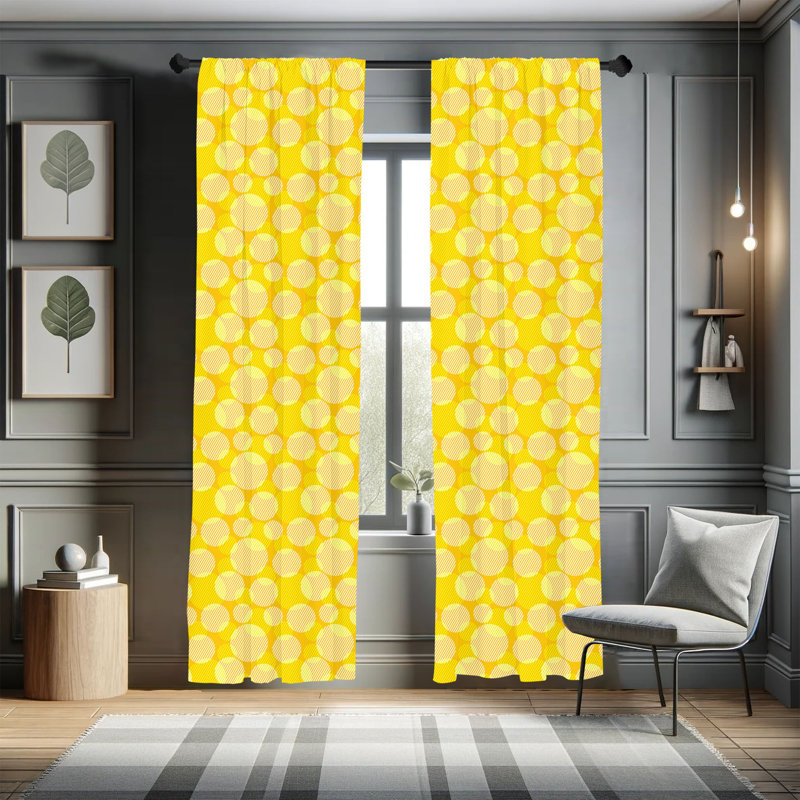 Geometric Semi-Sheer Rod Pocket Curtain Panels, 28" x 63"
