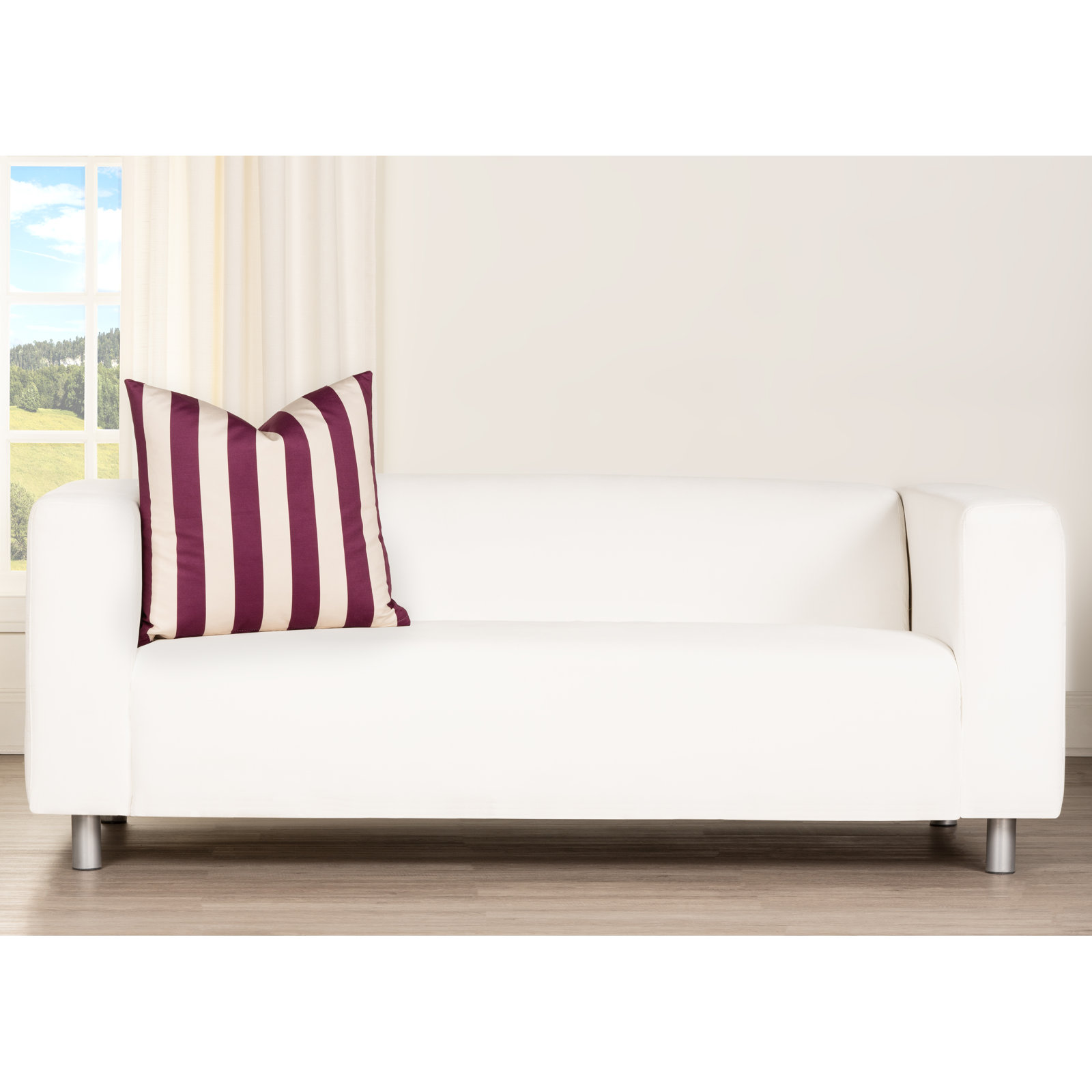 Throw Pillow, 22" x 22", Polyfill, Burgundy