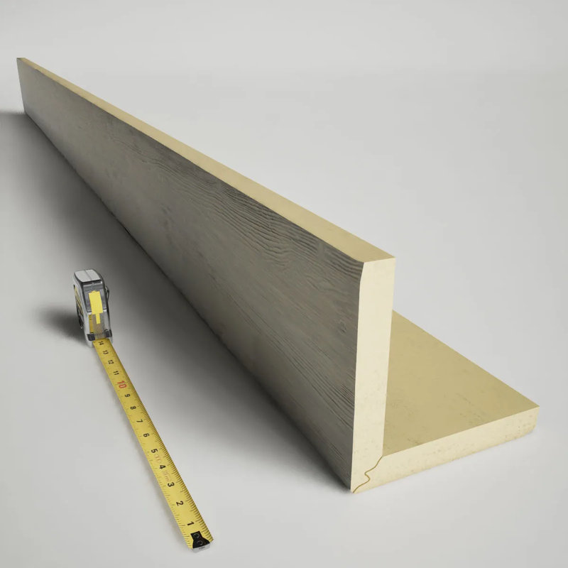 Sandblasted Endurathane Faux Wood Beam Plank, 4"H x 4"W, Driftwood, 24'L
