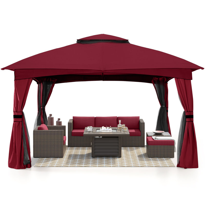 Pavillon de jardin en acier de qualité supérieure avec moustiquaire MASTERCANOPY, Remise de garage l 12 pi x 10 pi,