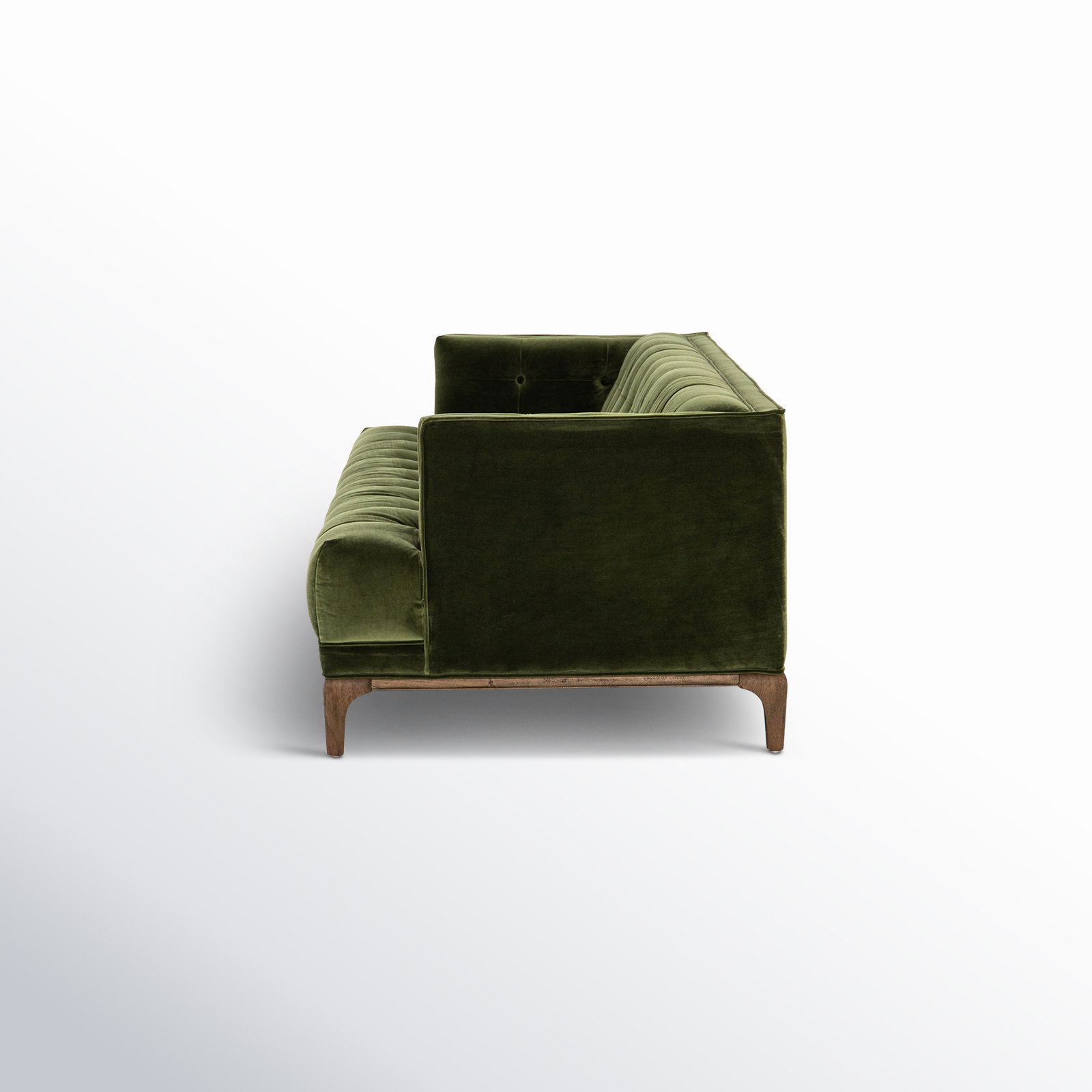 Bari 91" Genuine Leather Sofa, Sapphire Olive Velvet, Aspen Gray