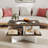 2-Tier Square Coffee Table w/ Storage Farmhouse Modern Accent Table Center Table