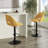 Roundhill Furniture Nuvia Contemporary Adjustable Barstool With Upholstered Swivel Seats, Set Of 2, Yellow-1610592148