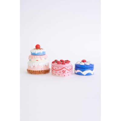  Canisters – Ceramic Dessert Boxes 6.25" – Decorative Storage Set of 3