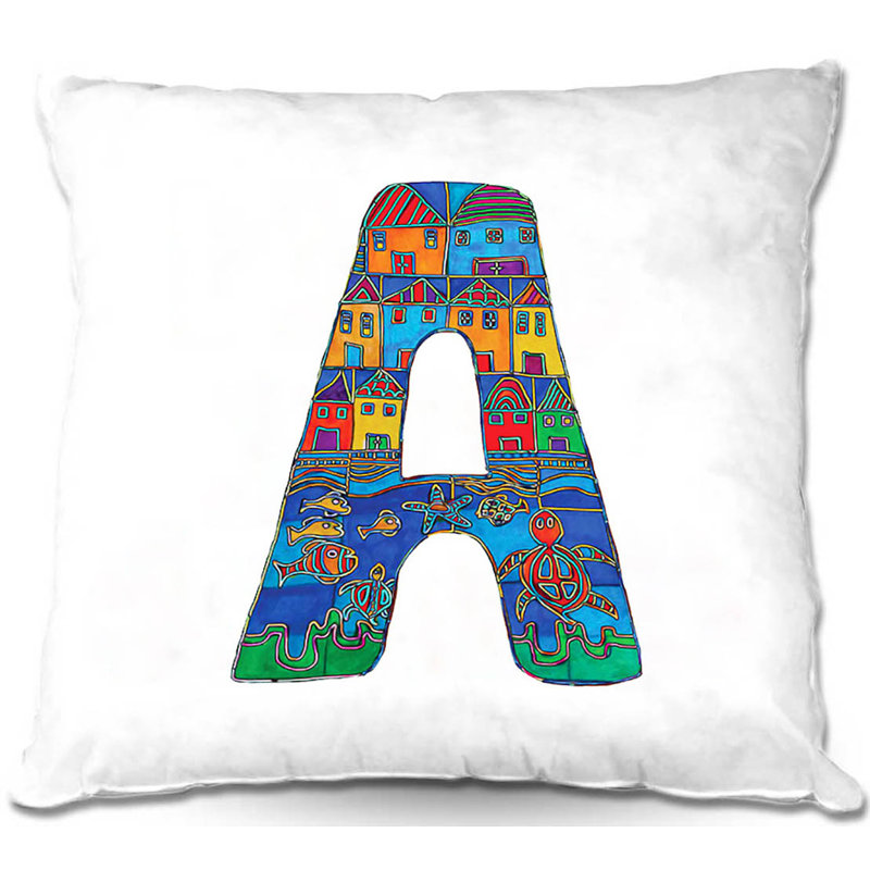 Housse et insert de coussin Couch Alphabet, 18 po x 18 po, A