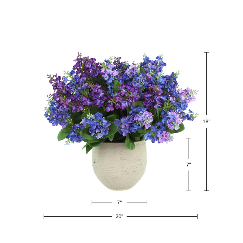 Lilac Arrangement in a Round Fiberstone Pot