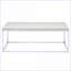 Table basse moderne à base chromée avec plateau en panneau de particules, facile à assembler pour les espaces de salon