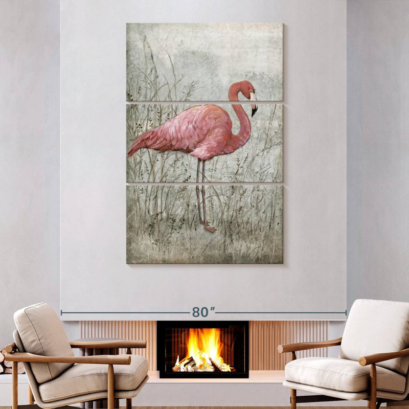 Brampt American Flamingo I, 74" H x 48" W