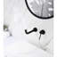 Robinet de salle de bain mural à poignée simple avec bonde escamotable pour éviers sans trop-plein, éblouissement noir mat, bec de livraison à 360 degrés, route de passage d'eau aérée à haute efficacité et installation rouillée, rapide