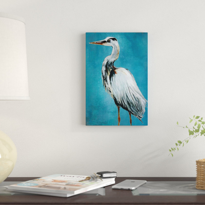 «Great Blue Heron II», reproduction sur toile, H 60 po x l 40po x P 1,5 po, Pas de tapis, Toile tendue