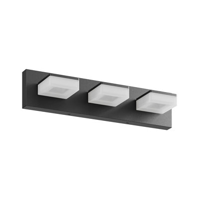 Luminaires de salle de bain DEL modernes (3 lumières, 20 pouces), luminaires muraux de salle de bain modernes en acrylique noir mat sur miroir (blanc froid 6000K)