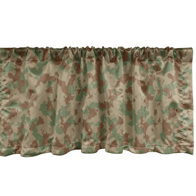 Ambesonne Camouflage Valance Pack of 2 Classic Tricolor Camo Reseda Green Dark Tan