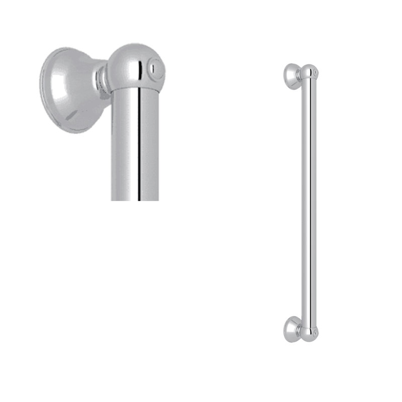 Rohl Shower Grab Bar, Polished Chrome, 26.25" W