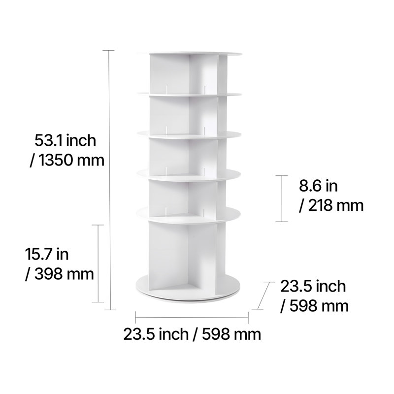 5-Tier Rotating Shoe Rack Tower, 360° Spinning Round Carousel Organizer for Entryway & Closet