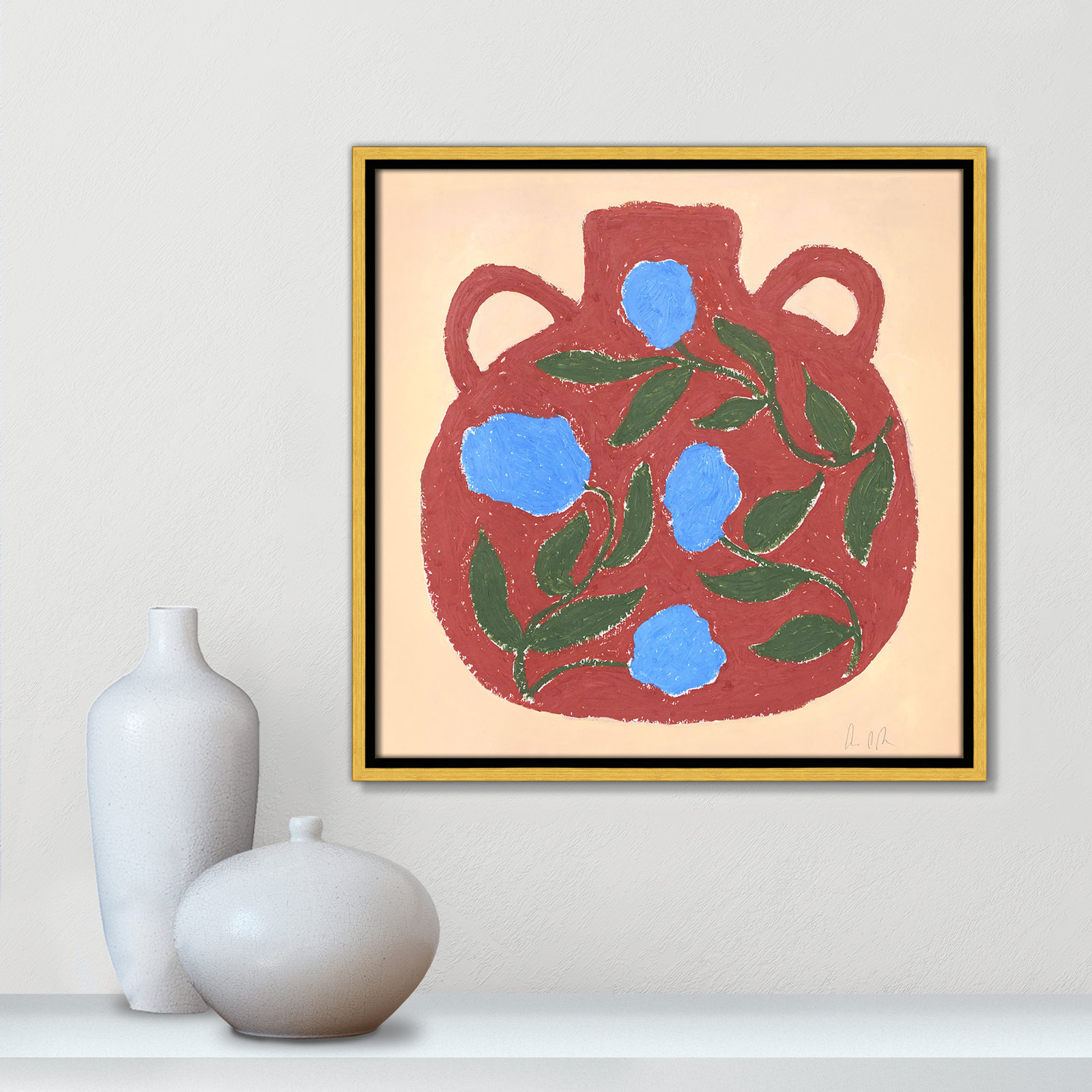 Vase No. 04 Print by Camilla Bergqvist, Gold, 17.5" H x 17.5" W