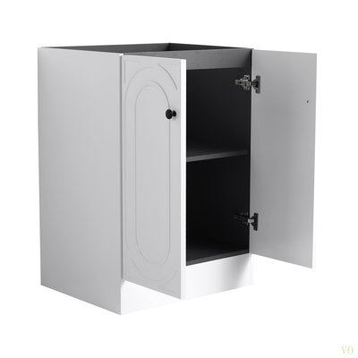 Meuble-lavabo autoportant 24 po avec 2 portes à fermeture en douceur (emballage KD) - sans le lavabo