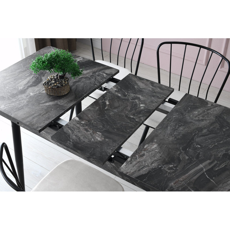 Taneytown 70 cm Extendable Rectangular Dining Table, Grey