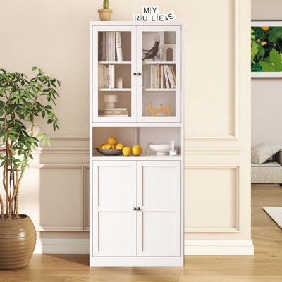 Durable Metal Pantry Cabinet - Easy Assemble, Multi-Use for Kitchen, Living Room, Bedroom