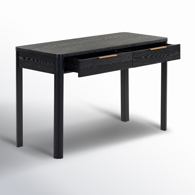 Gabrietta Solid + Manufactured Wood Writing Desk, Black
