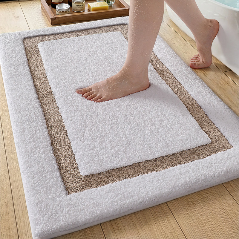 Tapis de bain avec envers antidérapant, Kaki, 43" L x 24" W