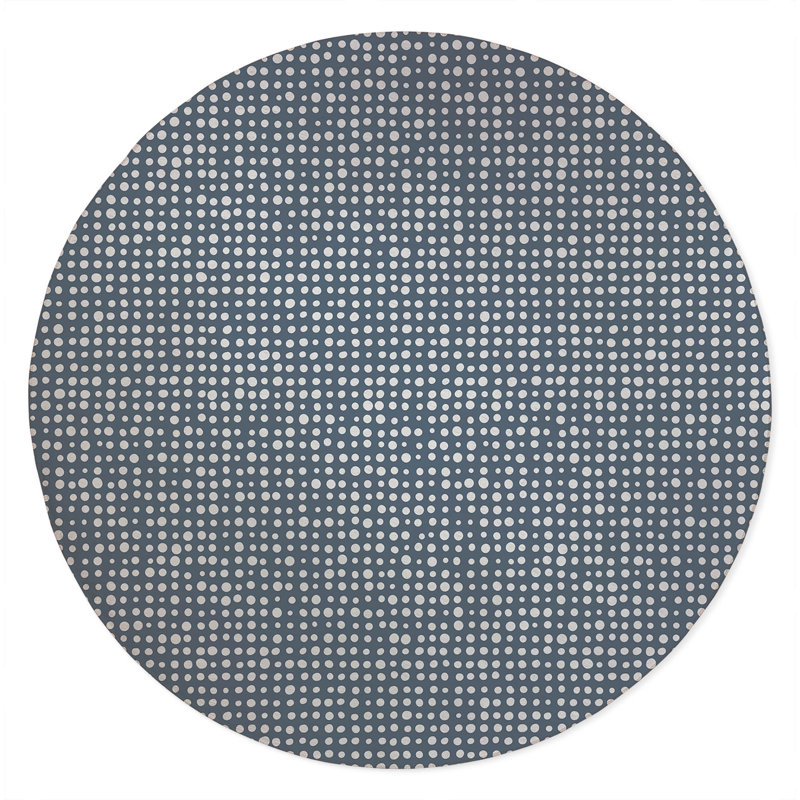 Assorted Dots Non-Slip Outdoor Rug, Round 5'