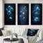 «Vintage Chinese Light Blue Flowers», 3 pièces sur toile-1509416995-1509416994