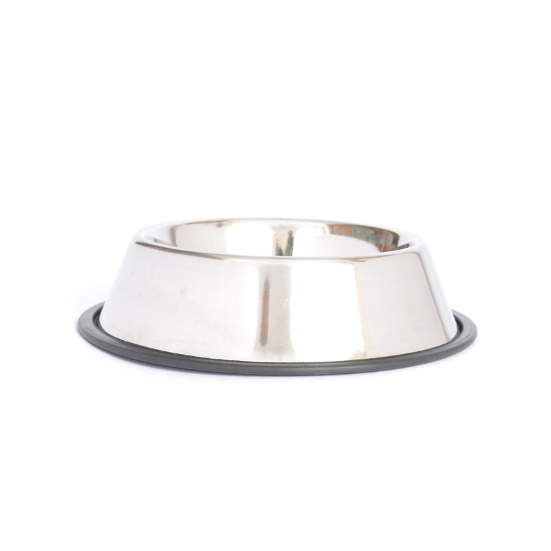 Stainless Steel Non-Skid Pet Bowl with Rubber Ring