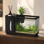 Aquarium de bureau multifonctionnel 3 en 1 avec rangement intégré, porte-mouchoirs et panier hydroponique.