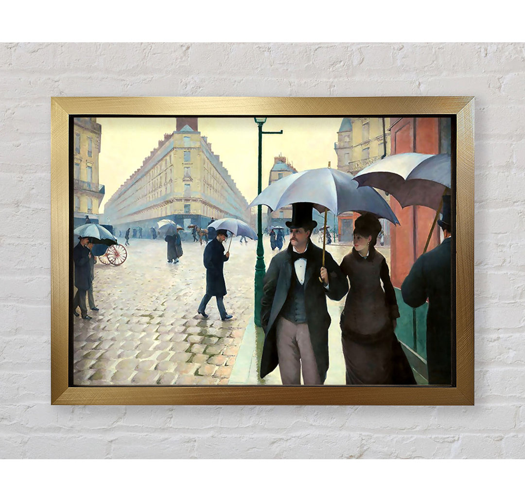 Gustave Caillebotte Pariser Straße an einem regnerischen Tag - Einzelbildrahmen Kunstdrucke