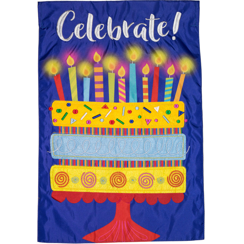 Drapeau de maison Celebrate Cake Applique