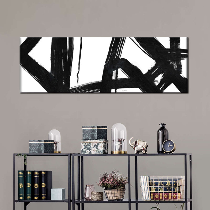 Encre noire stries VII, H 14 po x l 42 po x P 1,25 po