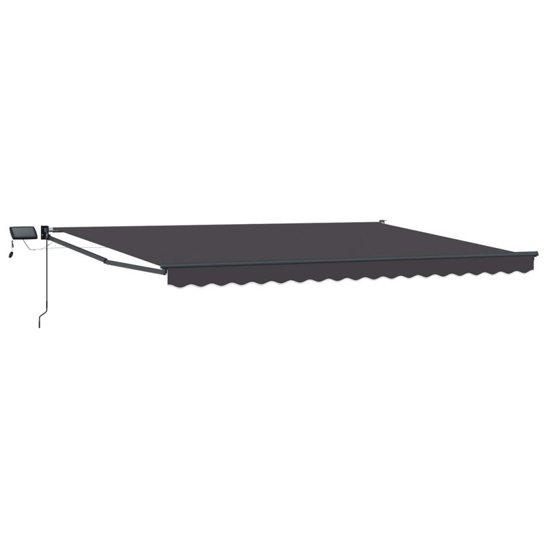 VidaXL Polyester Cover Retractable Patio Awning, 165cm H x 500cm W x 300cm D, Anthracite/Black